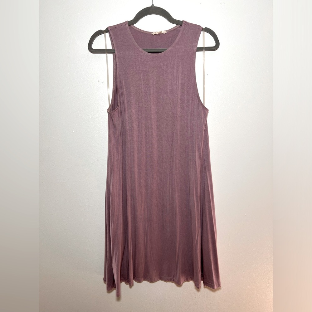 Lavender Socialite High Neck shirt dress sleeveless size Medium with pockets